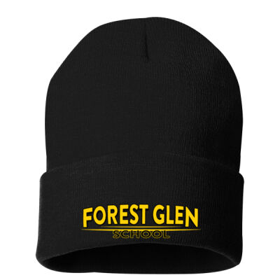12" Solid Cuffed Beanie *Embroidered Logo* Thumbnail