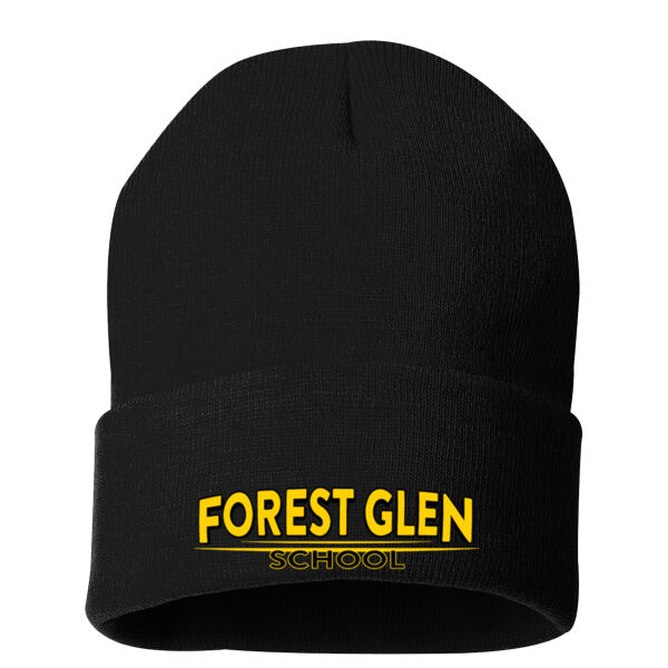 12" Solid Cuffed Beanie *Embroidered Logo* Thumbnail